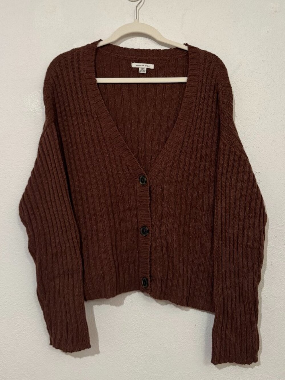 American Eagle Brown Chunky Knit Cardigan – Size M